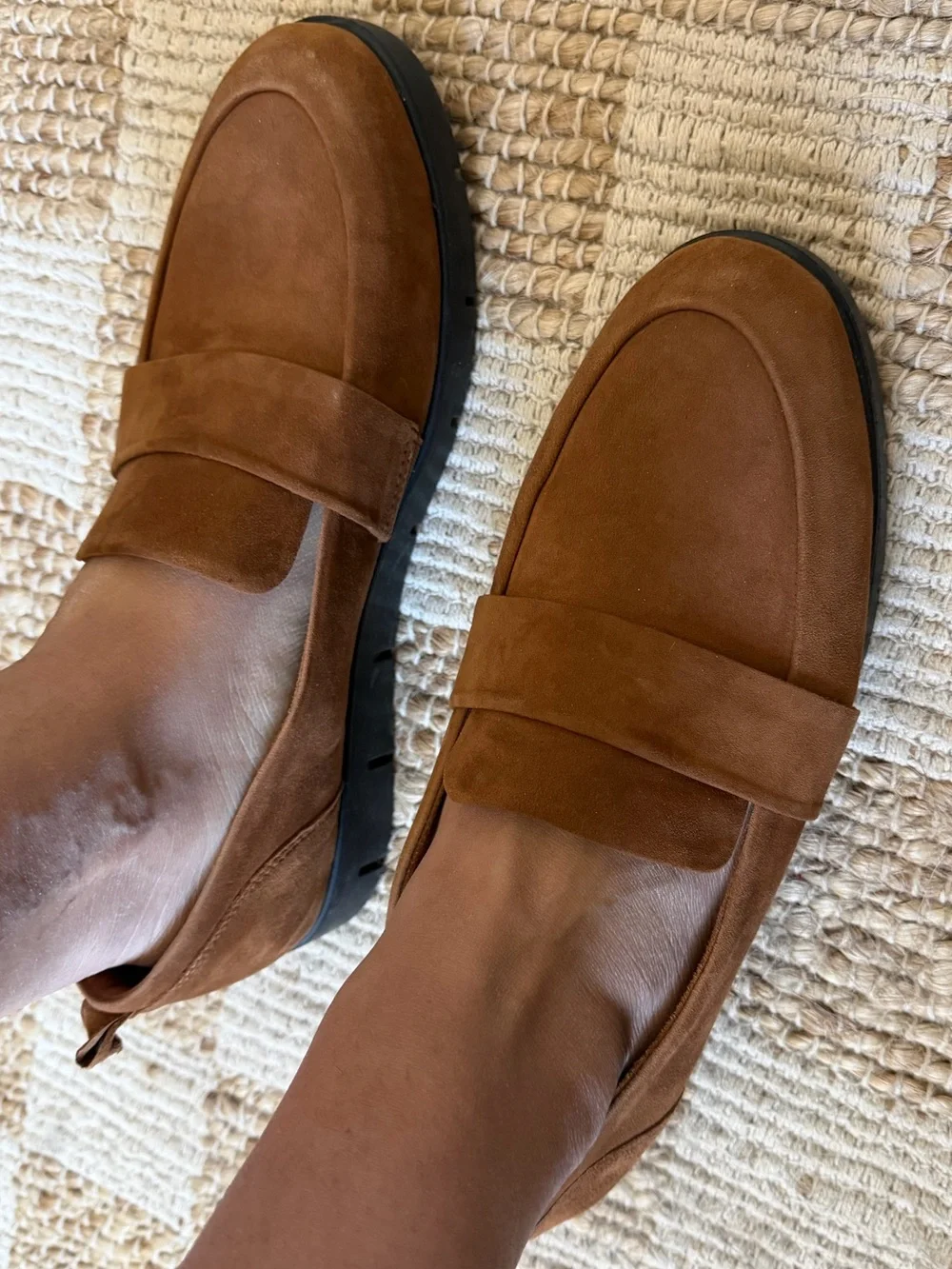 Rockport Women's Tan Suede Slip-On Loafers